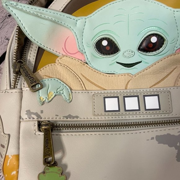 Loungefly Star Wars Baby Yoda Double Strap Backpack - Picture 7 of 9